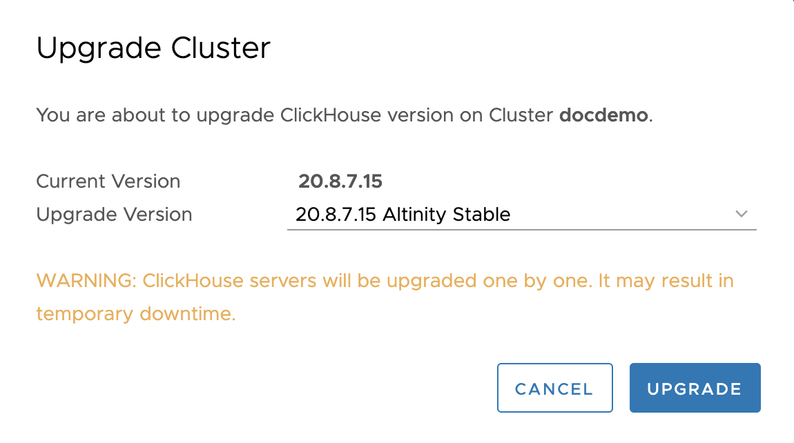 Cluster Upgrade