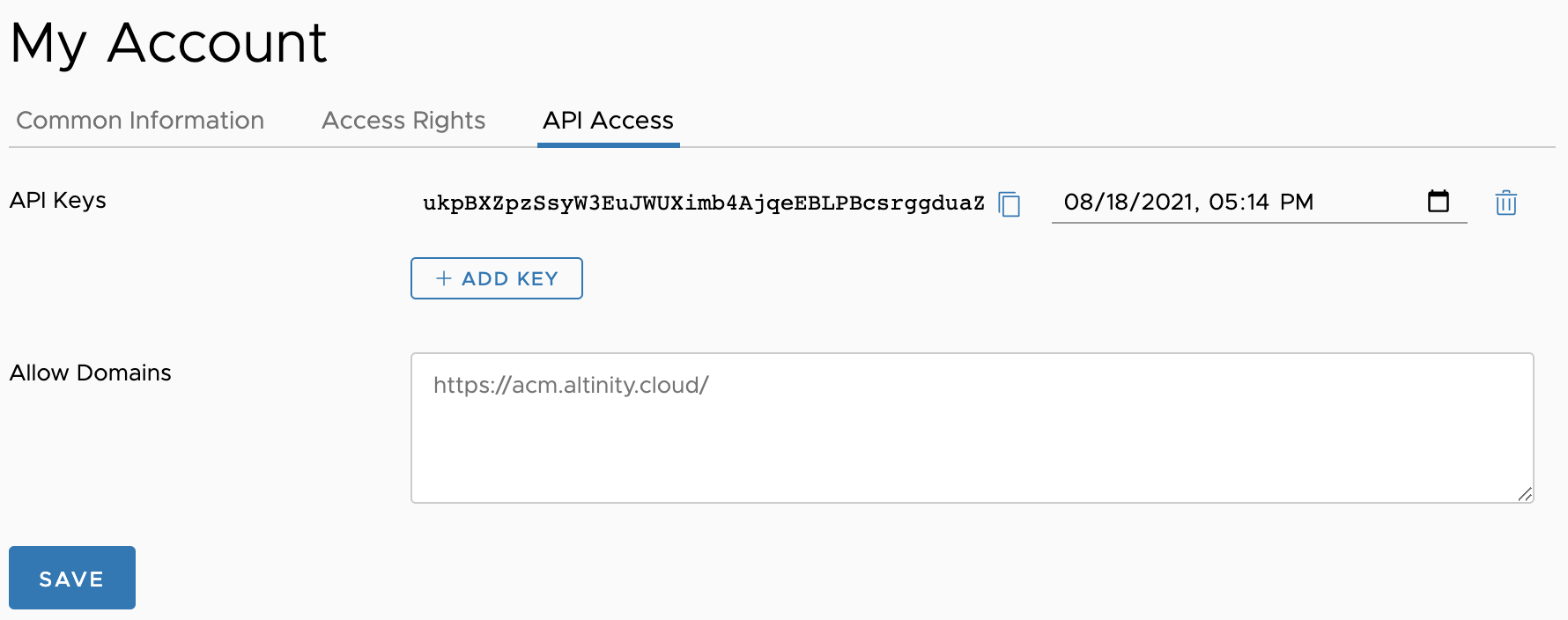 Create Altinity.Cloud API Key