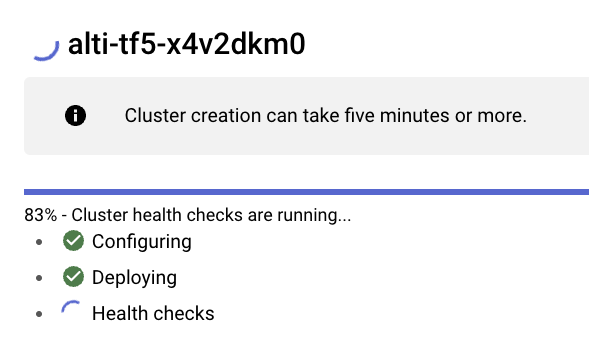 GKE cluster being created