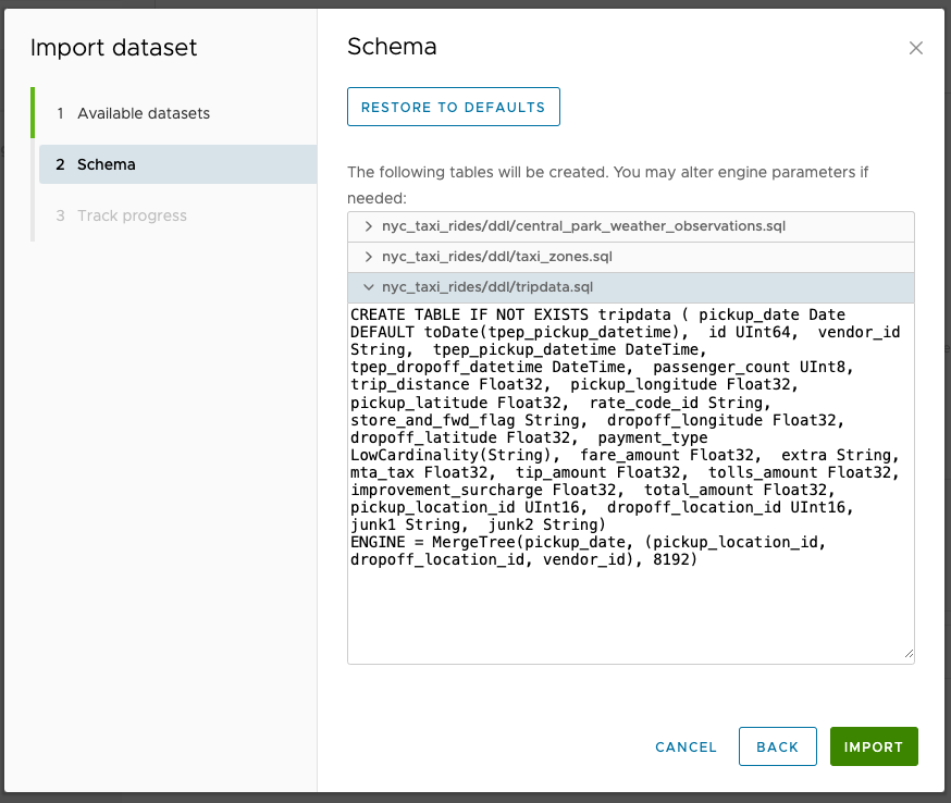 Use the database schema