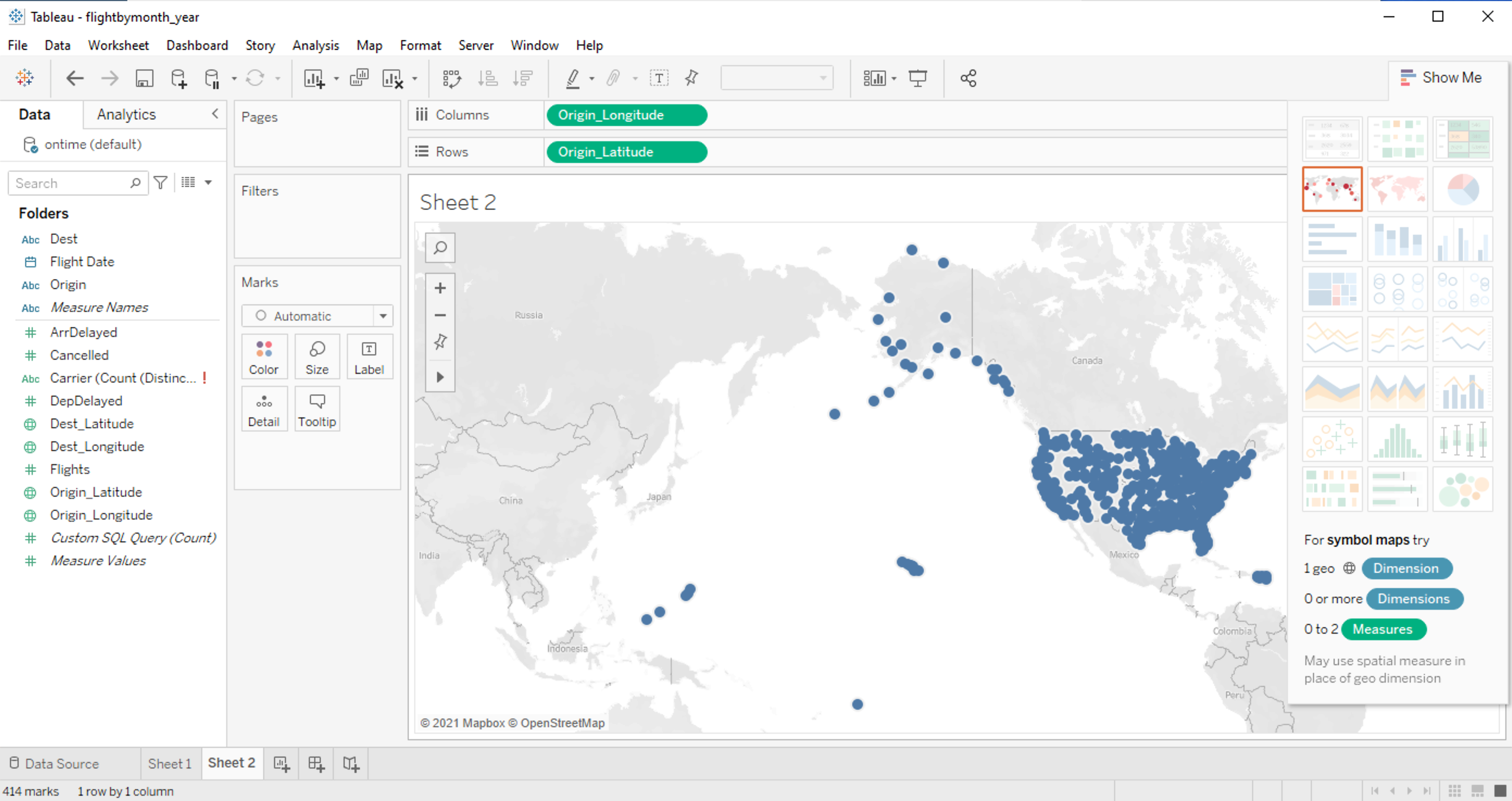 Map data from ClickHouse SQL query.